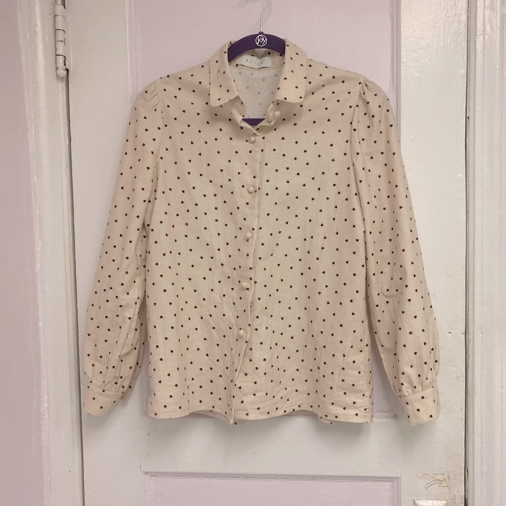 Olive Clothing heart speckled blouse